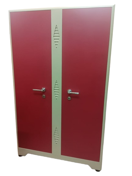 Steel almirah pink color