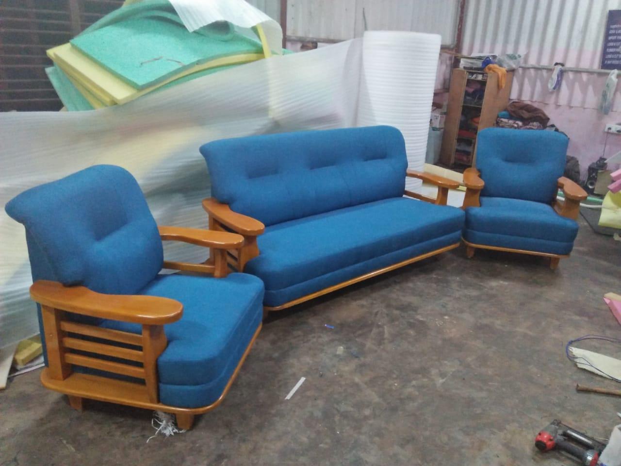 Sofa aqua blue cushion