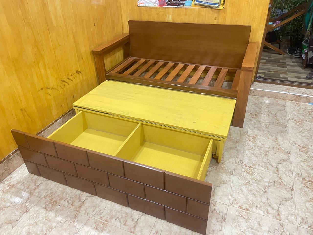 Sofa with hidden drawers
