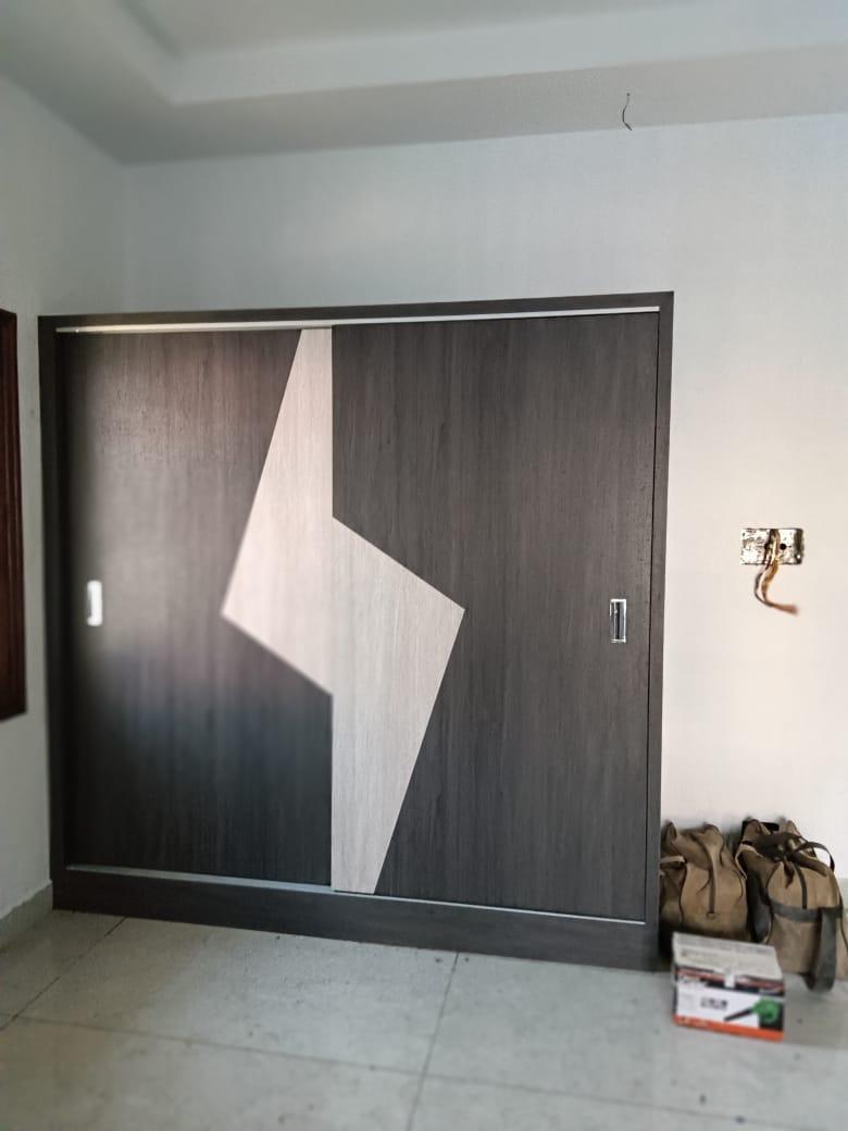 Wooden wardrobe sliding door