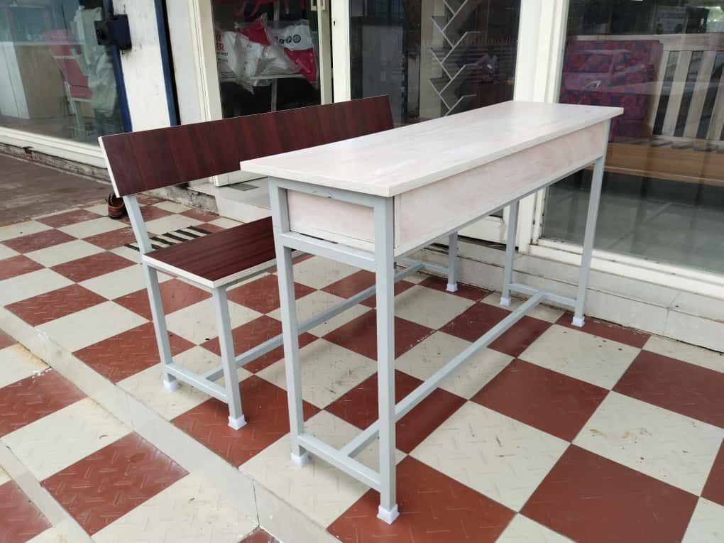 School Desk with Attached Bench